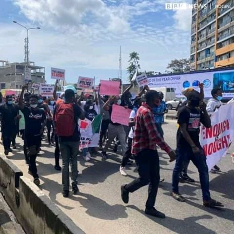 NIGERIA ARTISTS ON A PROTEST TO END POLICE BRUTALITY